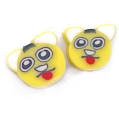 CE284 Yellow Funny Face Bead