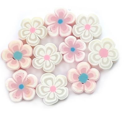 CE292 10 Assorted Pastel Flower Beads