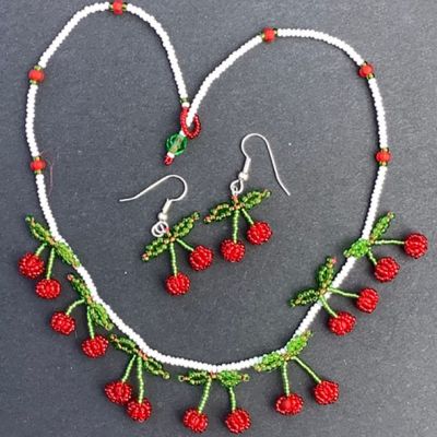 Cherry Necklace and Earrings Kit