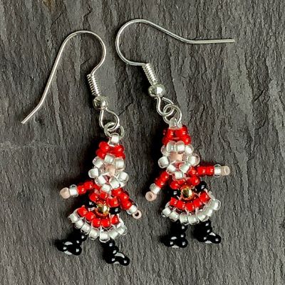 Dancing Santa Earrings (makes two pairs)