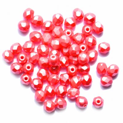 FG503 4mm Coral Pink Pearl Facet