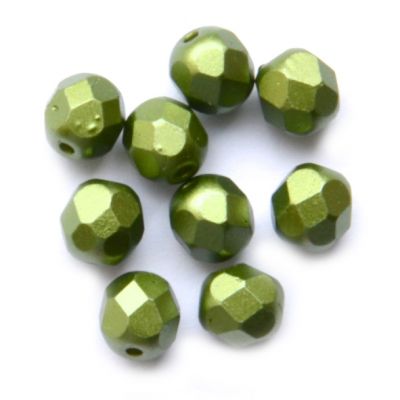 FG716 6mm Forest Green Pearl Facet