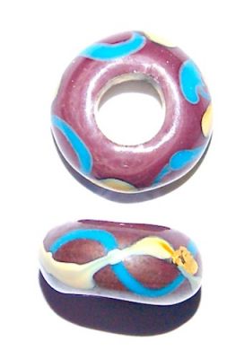 GL3214 Opaque Purple Swirl large hole bead