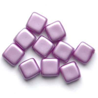 GL5861 Dark Lilac Pearl 2 Hole Tile Bead