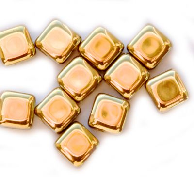 GL6160 Gold Diamond Tile Beads