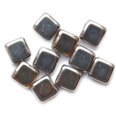 GL6162 Gunmetal Diamond Tile Beads