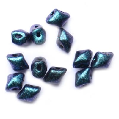 GL6215 Dk Capri Blue Pearl Diamond Beads