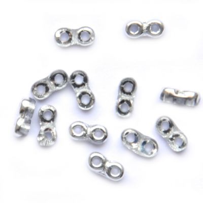 GL6300 Silver Labrador Infinity Two Hole Spacer Bead
