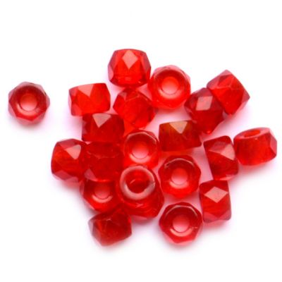 GL6310 6mm Red Fire Polished Faceted Crow Bead
