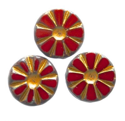GL6451 Red & Gold Deco Flower