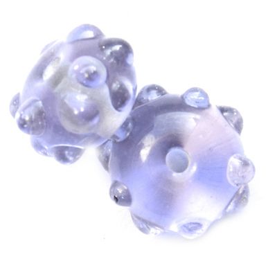 GL6519 Clear Lilac Dotty Beads
