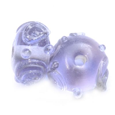 GL6521 Clear Lilac Scroll Beads