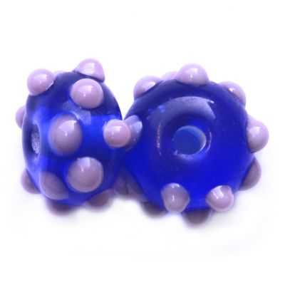 GL6530 Pink Dots on Blue Beads