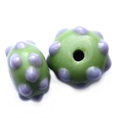 GL6553 Soft Green and Lilac Dotty Beads