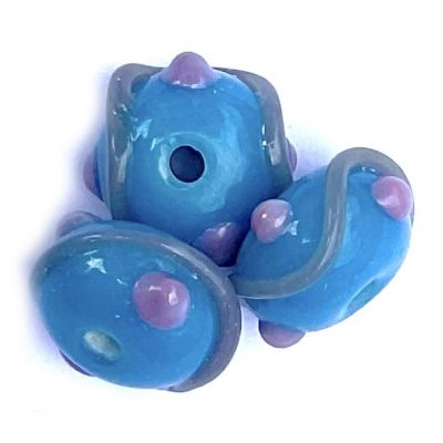 GL6765 Turquoise Lilac Wave Rondelle Bead