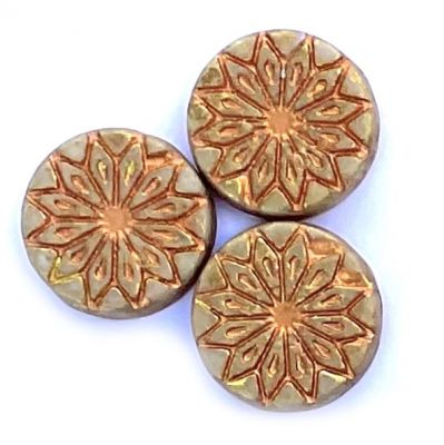GL6778 18mm Gold and Copper Origami Bead
