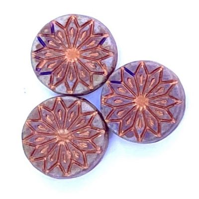 GL6779 18mm Plum and Copper Origami Bead