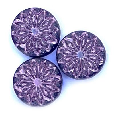 GL6780 18mm Purple and Violet Origami Bead