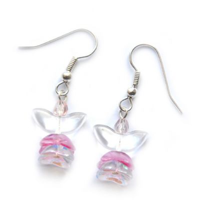 Angelic Earrings - Clear & Pink KT5211