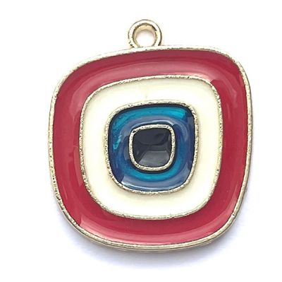 MB308 22mm Red and Blue Deco Enamel Pendant