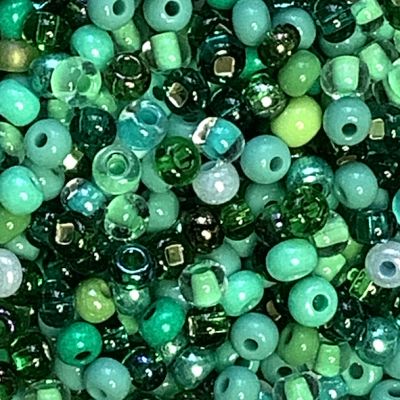 MX038 Sea Greens Size 6 Seed Beads