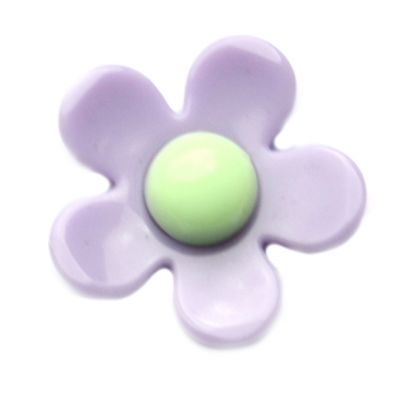 PB171 22mm Acrylic Purple and Green Flower Bead