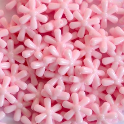 PB189 14mm Soft Pink Flower Bead