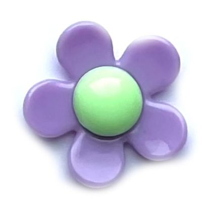 PB210 28mm Acrylic Purple and Green Flower Bead