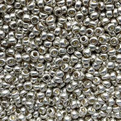 RC090 Met Bright Silver size 10 Seed Beads
