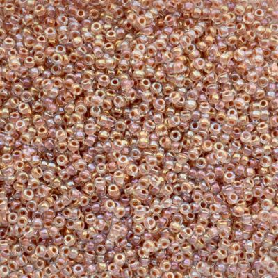 RC11-0275 Dk Peach Ld Crystal AB Size 11 Seed Beads