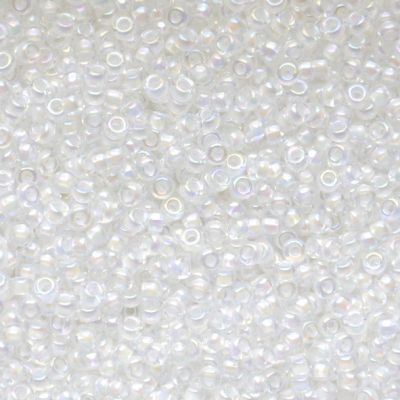 RC11-0284 White Ld Crystal AB Size 11 Seed Beads