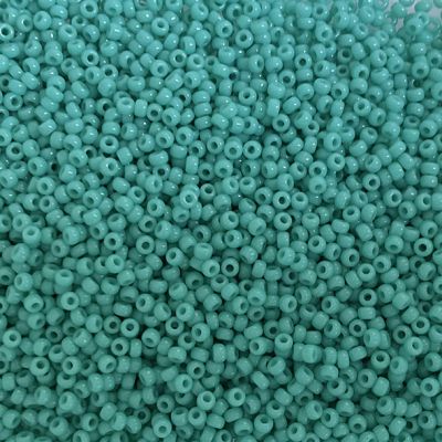 RC11-0412 Op Turquoise Green Size 11 Seed Beads