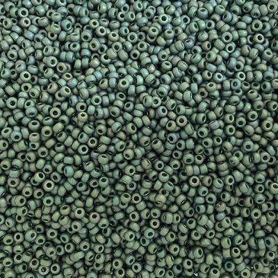 RC11-2031 Mat Met Sage Green Lustre Size 11 Seed Beads