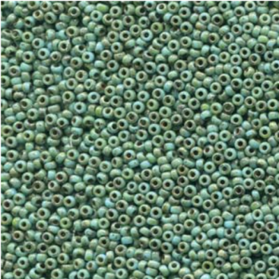 RC11-4514 Seafoam Green Picasso Size 11 Seed Beads