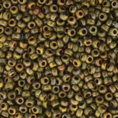 RC11-4519 Yellow Picasso Size 11 Seed Beads