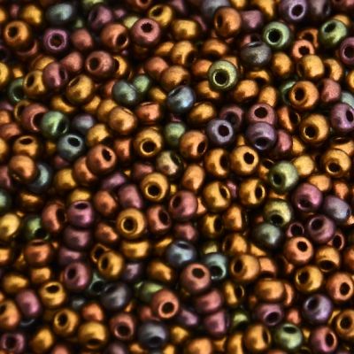 RC1212 Bronze Metallic Green/Purple AB Size 8 Seed Beads