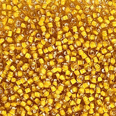 RC151 Marigold w White Lining size 8 seed bead
