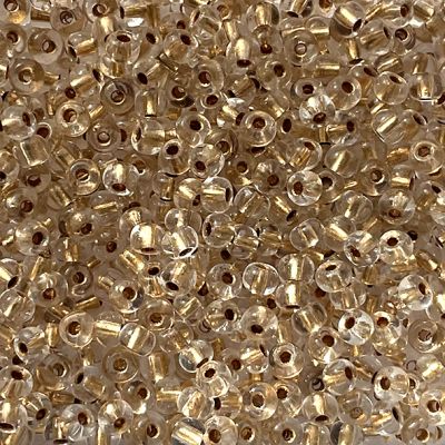RC268 Gold Lined Crystal Size 6 Seed Beads