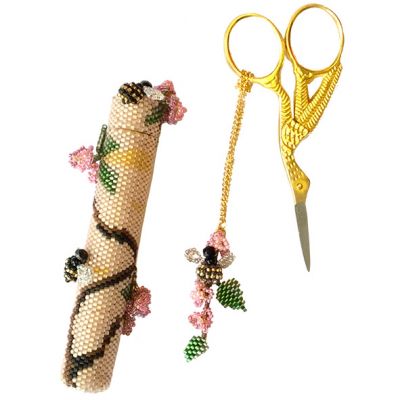 Sakura Needlecase and Scissor Chain