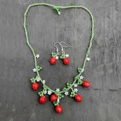 Strawberry Sundae Necklace and Earrings Kit