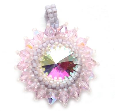 Sunray Pendant Pink and Crystal AB