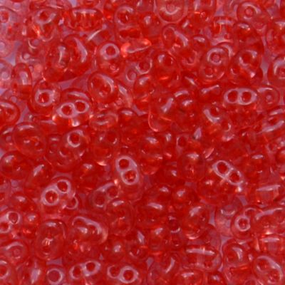 TW097 Transparent Tomato Red Twin Beads
