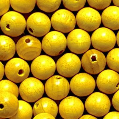 WD1002 10mm Dirty Yellow Wooden Beads