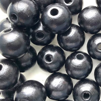 WD1013 10mm Black Wooden Beads