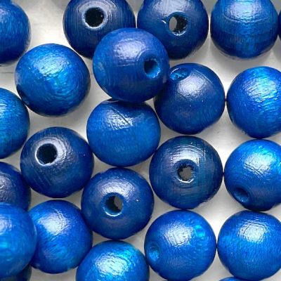 WD1014 10mm Blue Wooden Beads