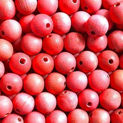 WD1208 12mm Satin Pink Wooden Beads
