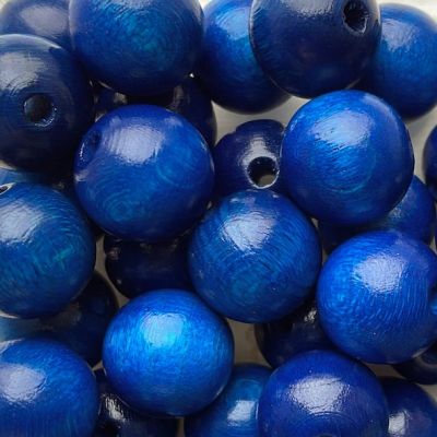 WD1215 12mm Blue Wooden Beads