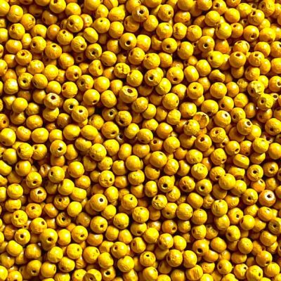 WD422 4mm Yellow Wooden Beads