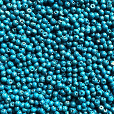 WD425 4mm Blue Wooden Beads