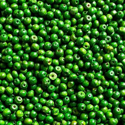 WD429 4mm Grass Green Wooden Beads